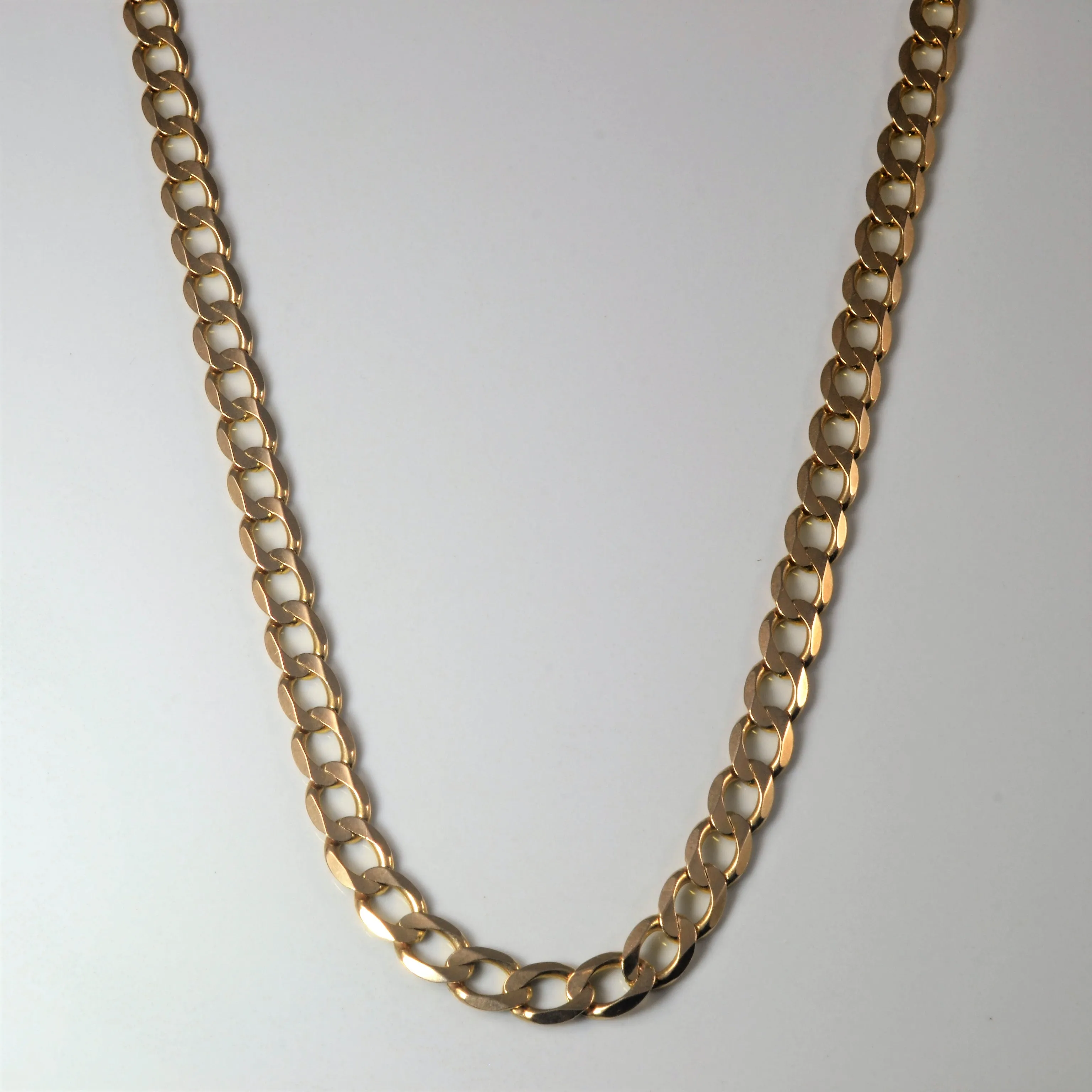 10k Yellow Gold Curb Link Chain | 20"| Heirloom Accent Shining Look