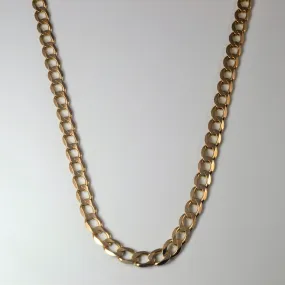 10k Yellow Gold Curb Link Chain | 20"| Heirloom Accent Shining Look