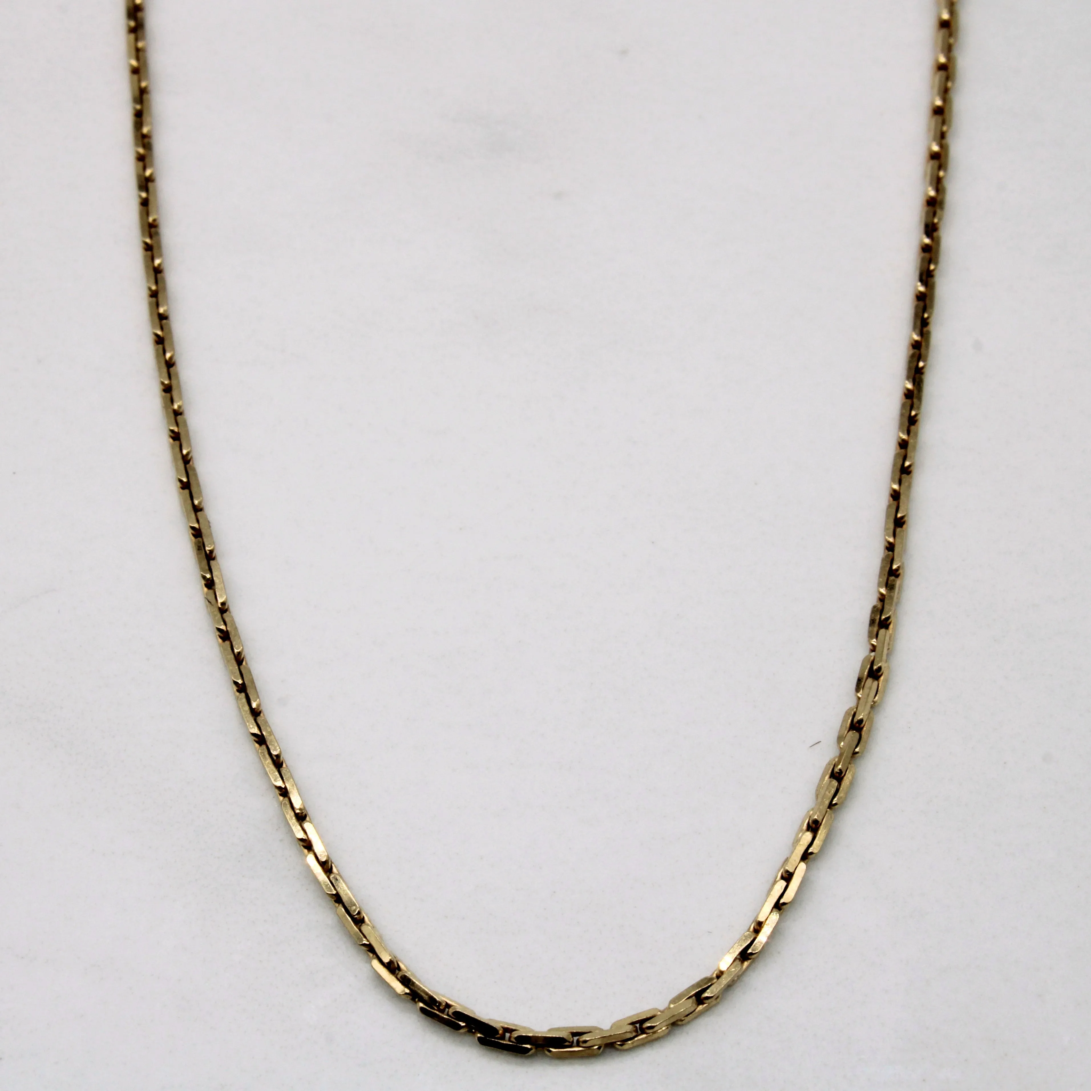 10k Yellow Gold Elongated Box Chain | 22" | Distinctive Appeal