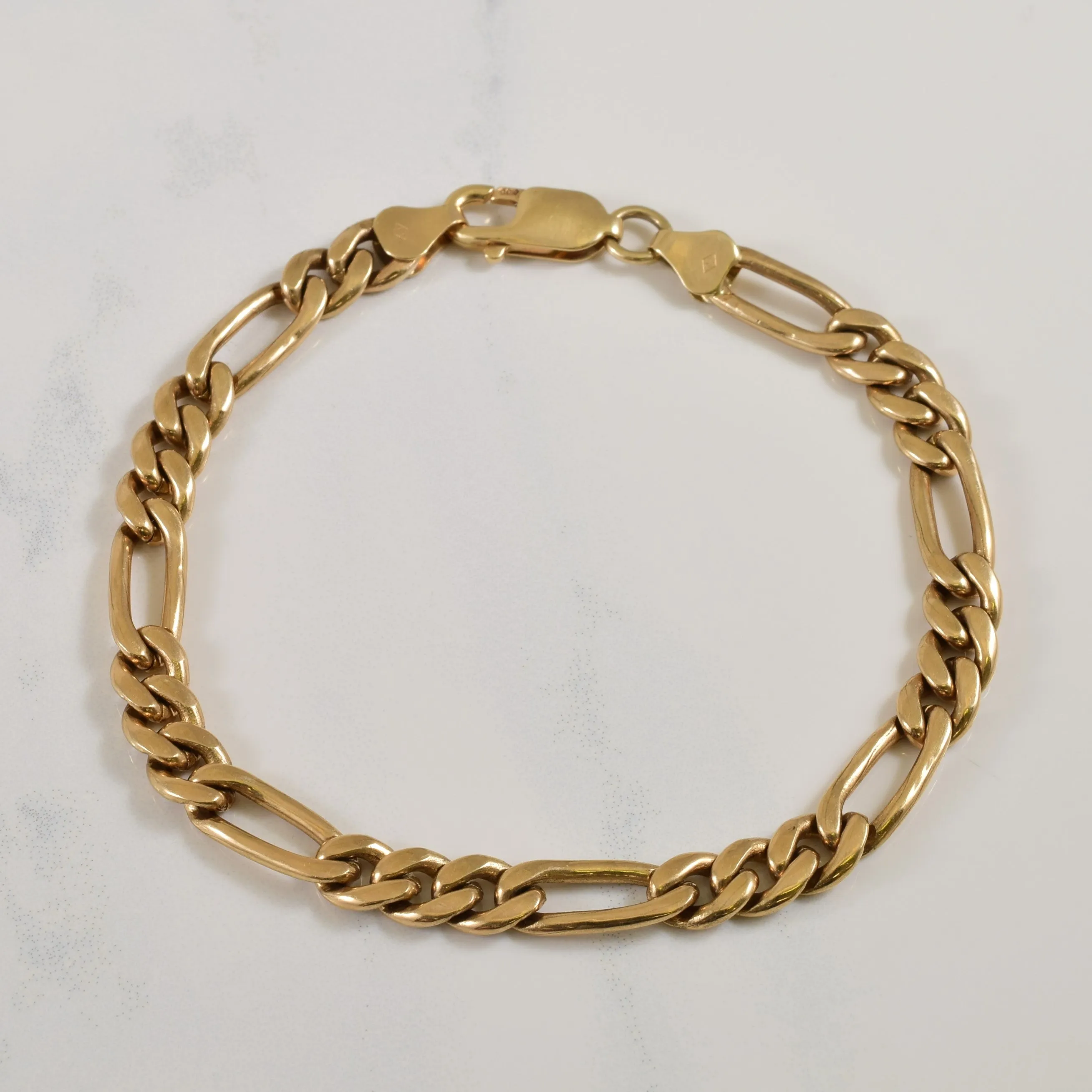 Romantic Fashion Distinctive Design 10k Yellow Gold Figaro Bracelet | 7.00" |