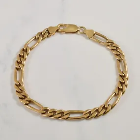 Romantic Fashion Distinctive Design 10k Yellow Gold Figaro Bracelet | 7.00" |