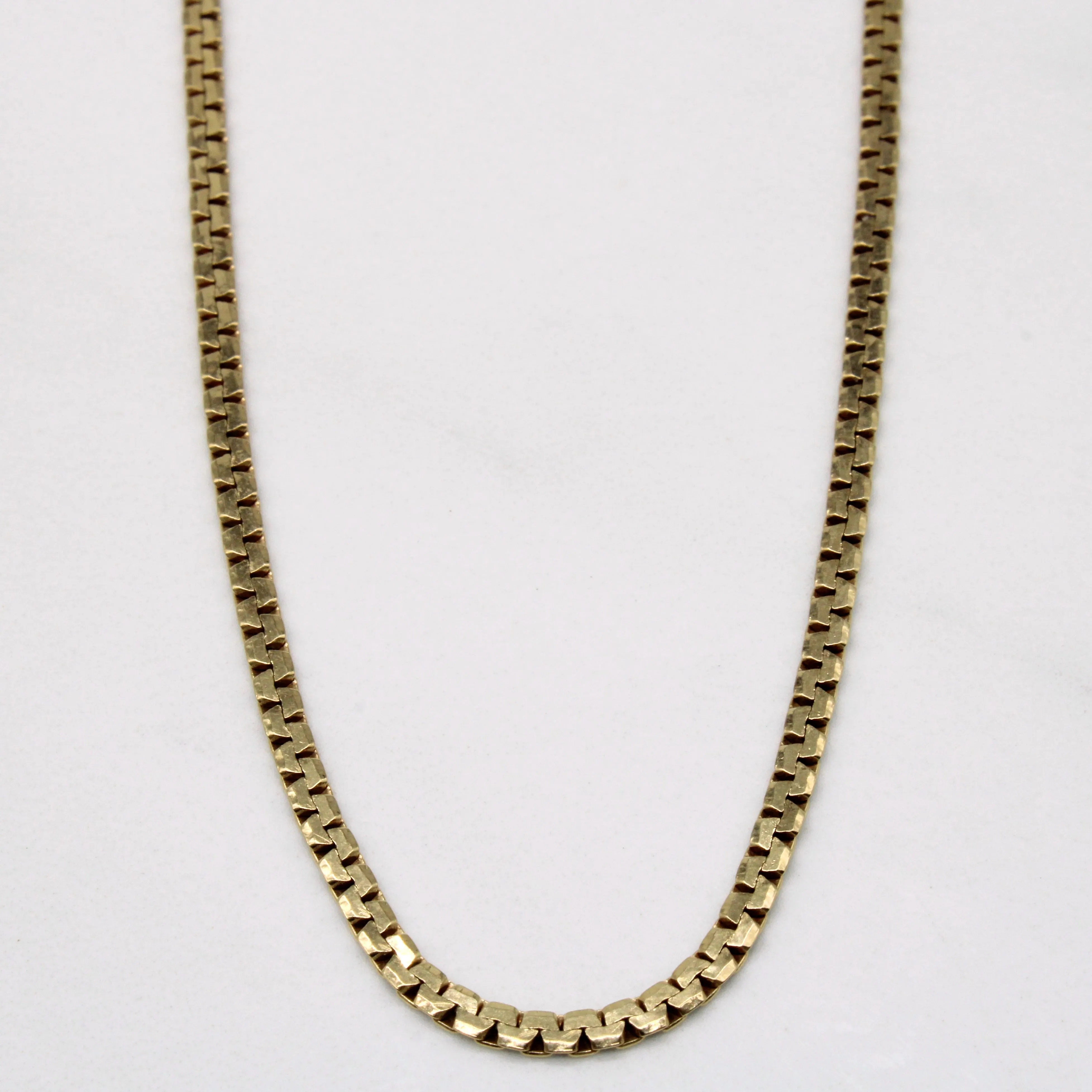 Edgy Light Artisan Accent 10k Yellow Gold Flat Link Chain | 25" |