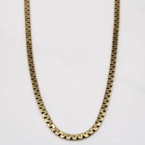Edgy Light Artisan Accent 10k Yellow Gold Flat Link Chain | 25" |