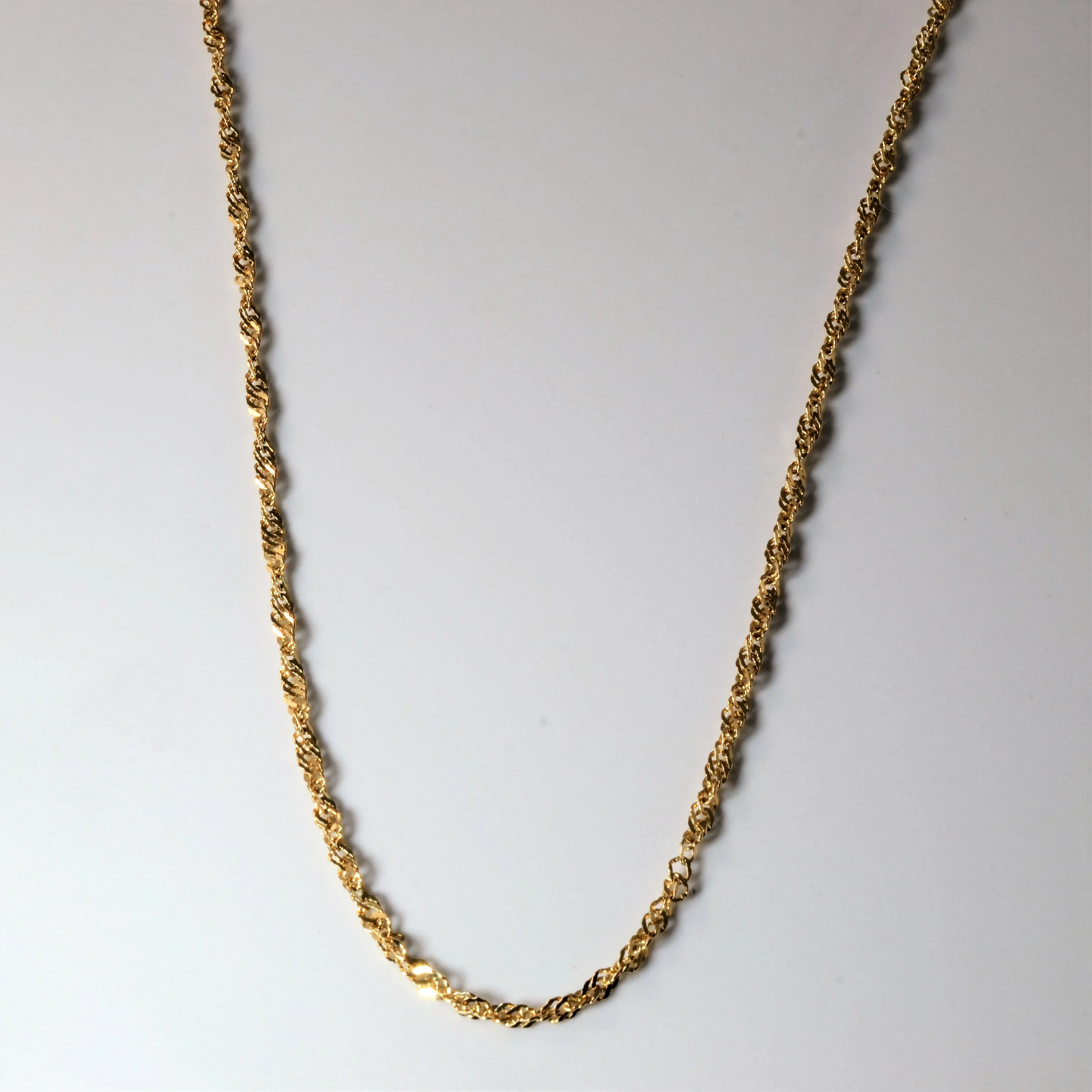 Exquisite Accent Distinctive Shine 10k Yellow Gold Long Singapore Chain | 30"|