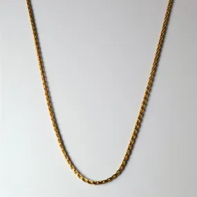 10k Yellow Gold Modified Wheat Chain | 22" | Quiet Grace
