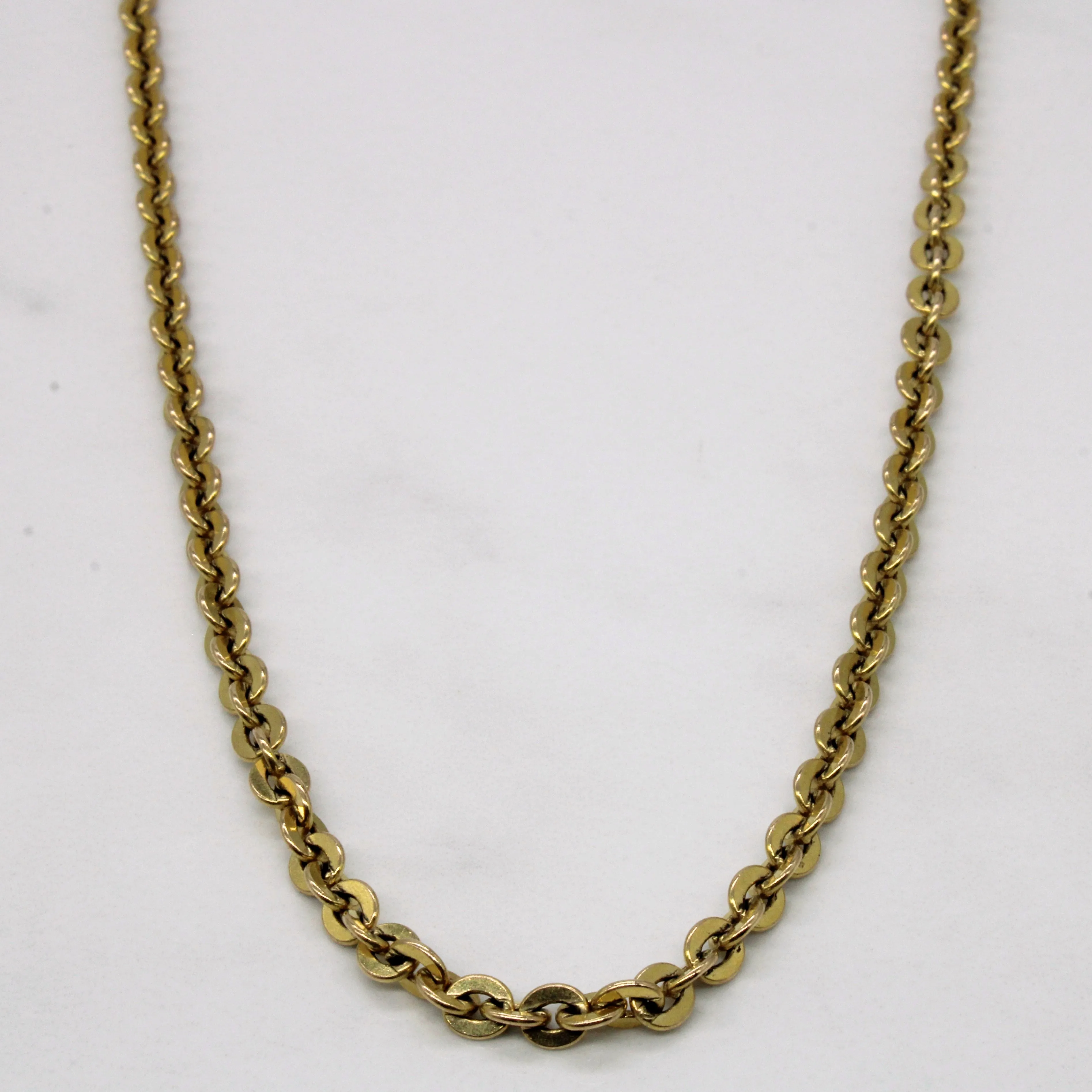 Luxury Fashion Unique Shape 10k Yellow Gold Oval Link Chain | 25" |