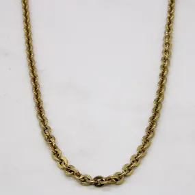 Luxury Fashion Unique Shape 10k Yellow Gold Oval Link Chain | 25" |