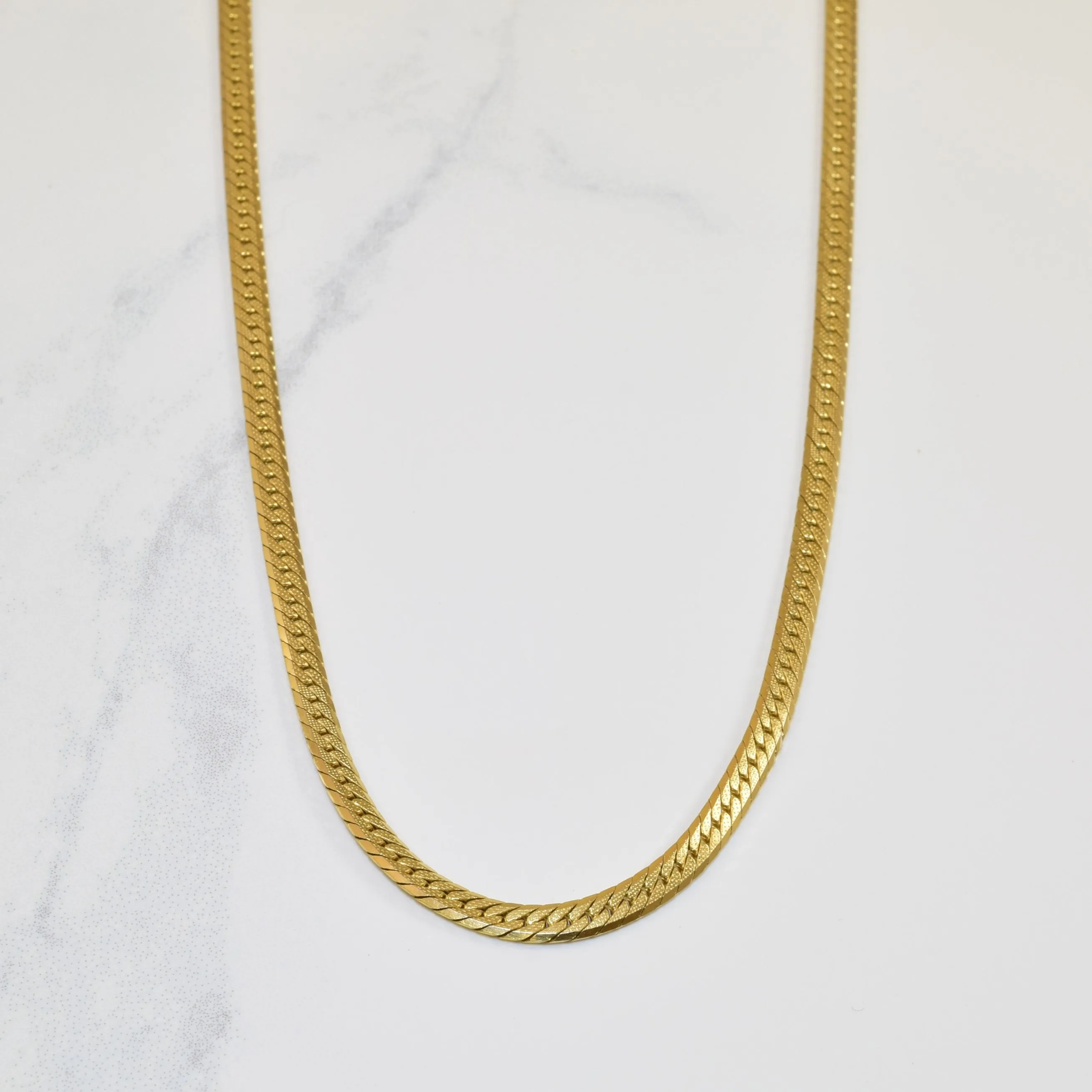 Petite Style 10k Yellow Gold Patterned Herringbone Chain | 20" |
