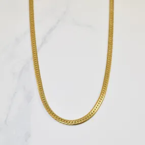Petite Style 10k Yellow Gold Patterned Herringbone Chain | 20" |