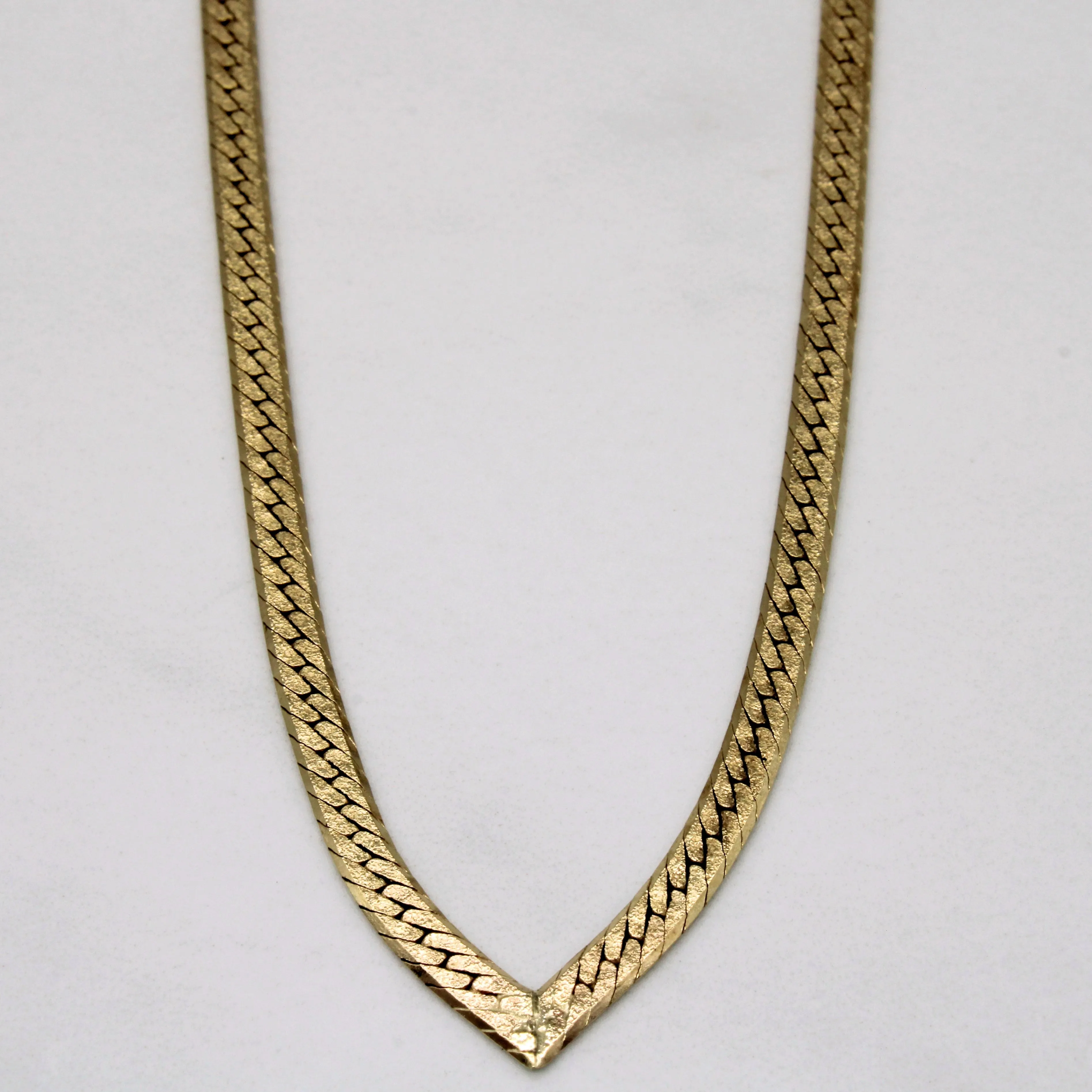Elegant Shine Pieces 10k Yellow Gold Pointed Chain | 17" |