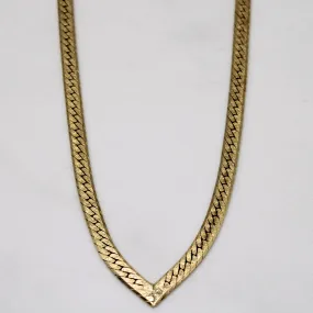 Elegant Shine Pieces 10k Yellow Gold Pointed Chain | 17" |