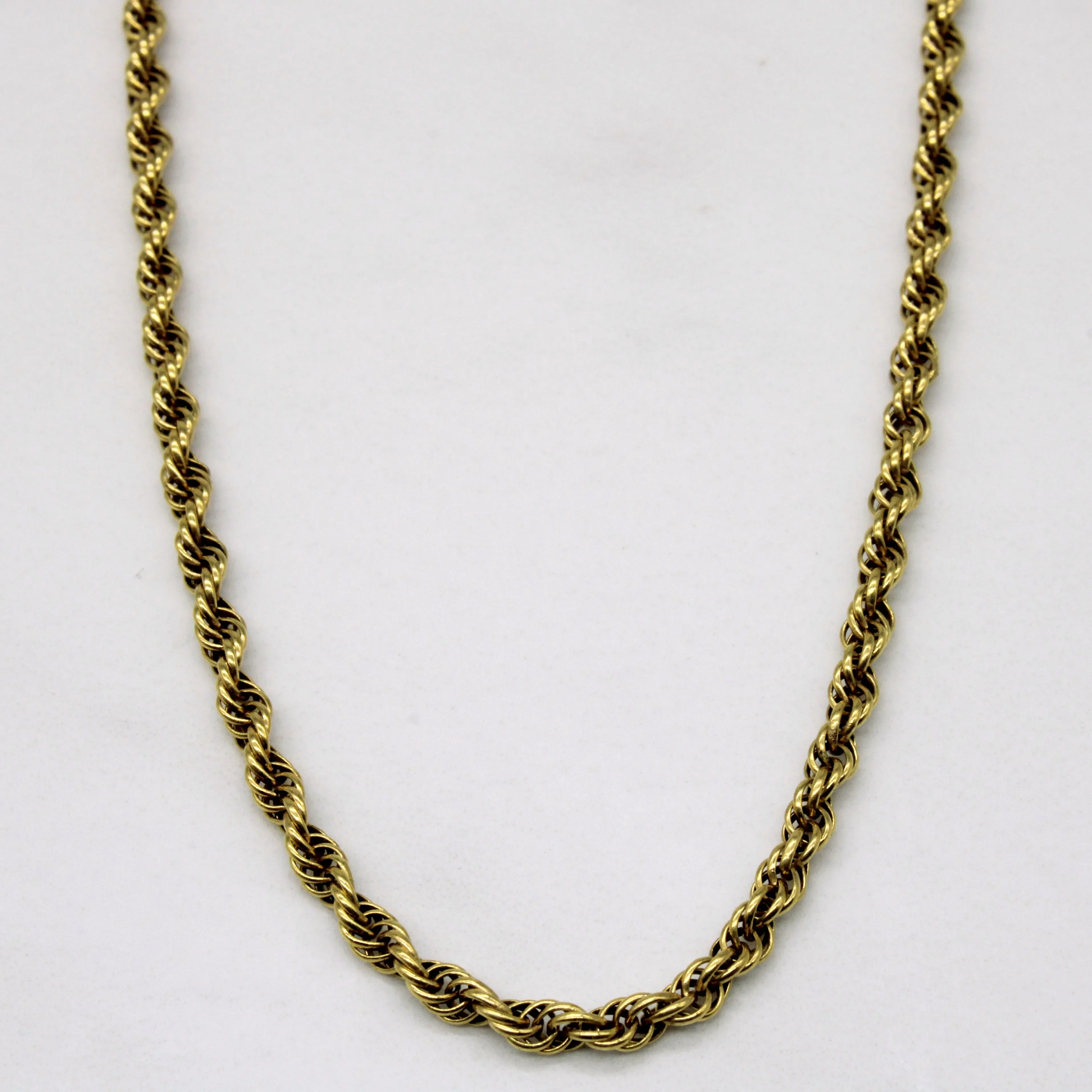 Glitter Finish 10k Yellow Gold Rope Chain | 18" |