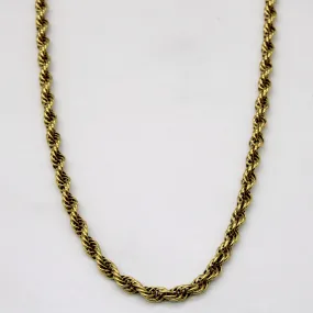 Glitter Finish 10k Yellow Gold Rope Chain | 18" |