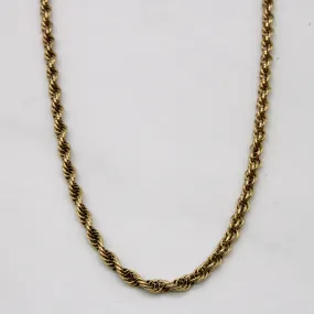 Bold Design 10k Yellow Gold Rope Chain | 20" |