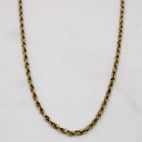 10k Yellow Gold Rope Chain | 21" | Classic Piece