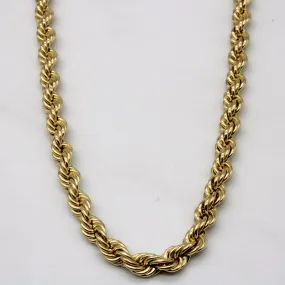 Minimal Form Casual Wear 10k Yellow Gold Rope Chain | 24" |
