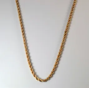 10k Yellow Gold Rope Chain | 26" | Versatile Fit Vogue Feature