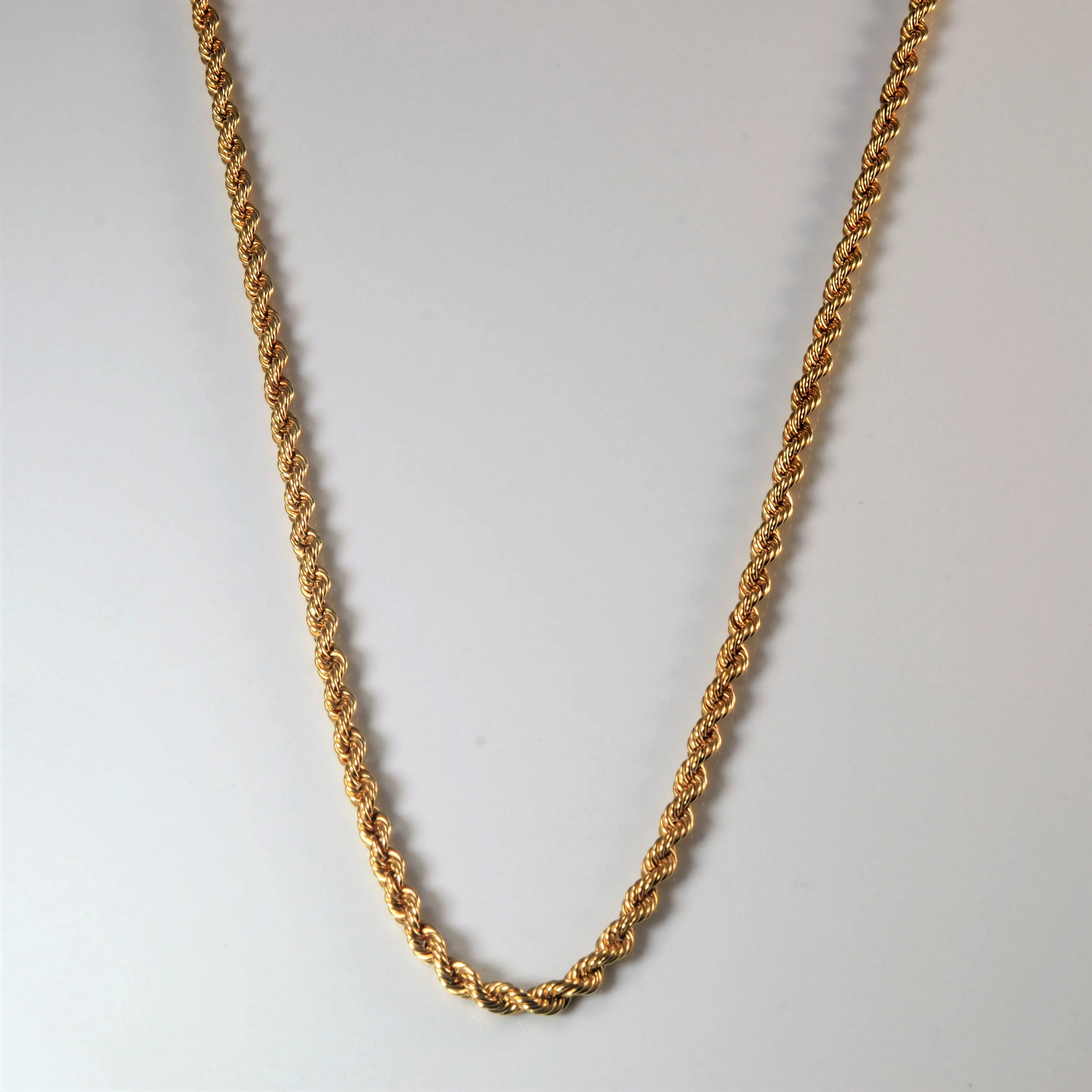 10k Yellow Gold Rope Chain | 26" | Versatile Fit Vogue Feature