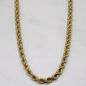 10k Yellow Gold Rope Chain | 28" | Subtle Shine