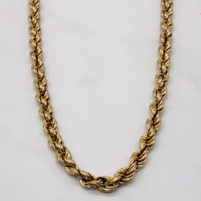 Refined Touch Simple Look 10k Yellow Gold Rope Chain | 30" |