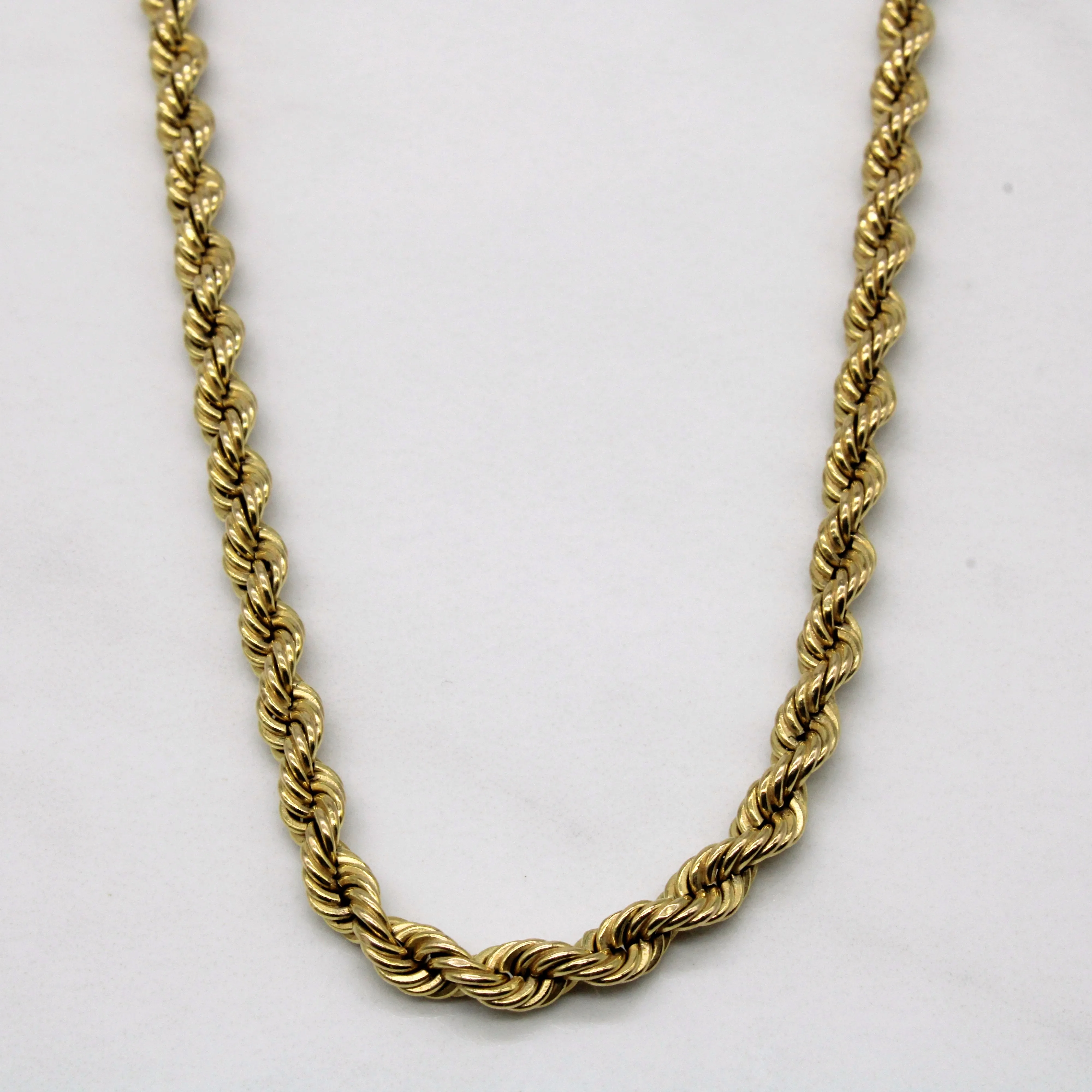 10k Yellow Gold Rope Chain | 30" | Evening Wear