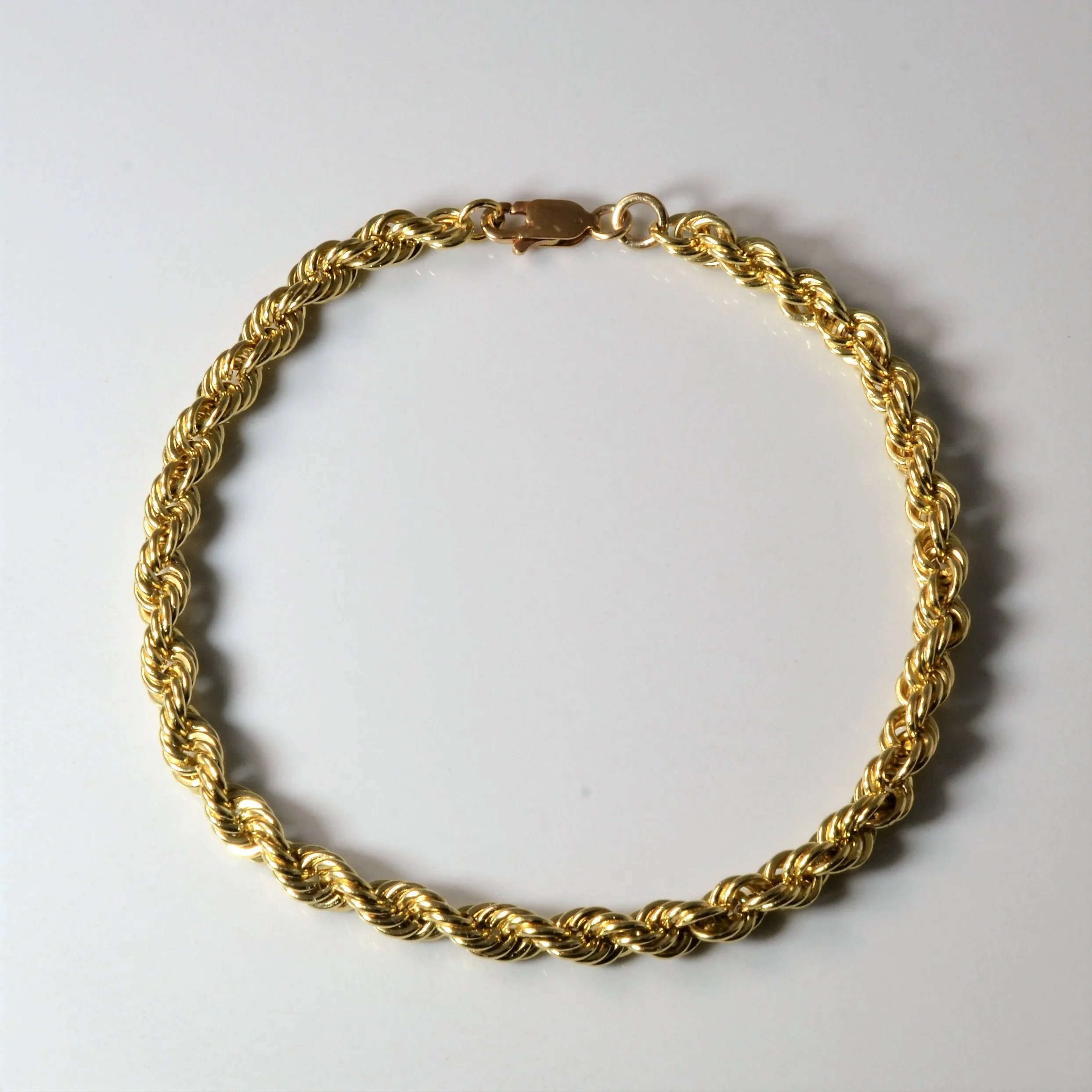 Fashion Trend Elegant Features 10k Yellow Gold Rope Chain Bracelet | 8" |