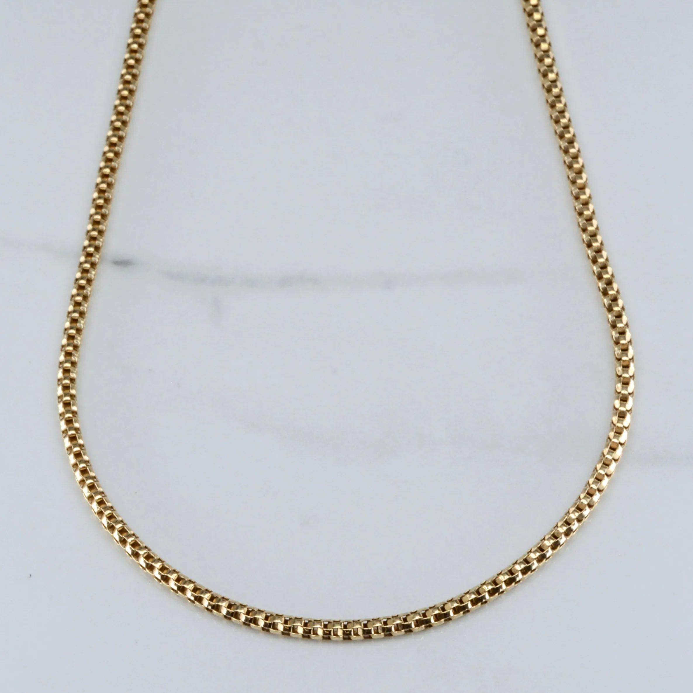 10k Yellow Gold Rounded Box Chain | 18" | Delicate Style