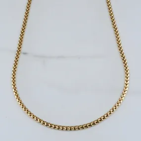 10k Yellow Gold Rounded Box Chain | 18" | Delicate Style
