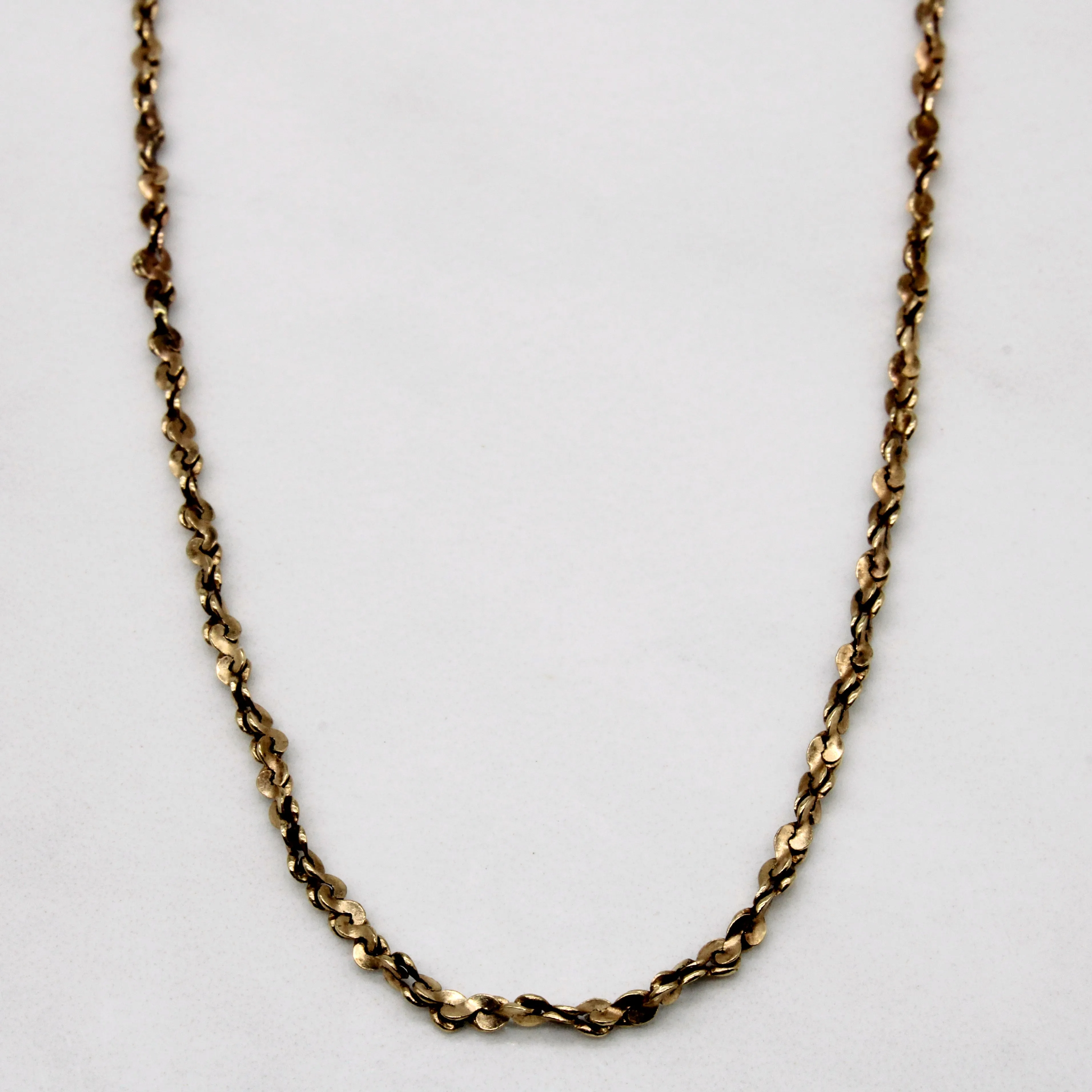 Trendy Detail Handcrafted Feature 10k Yellow Gold S Link Rope Chain | 18" |