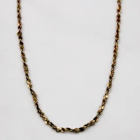 Trendy Detail Handcrafted Feature 10k Yellow Gold S Link Rope Chain | 18" |