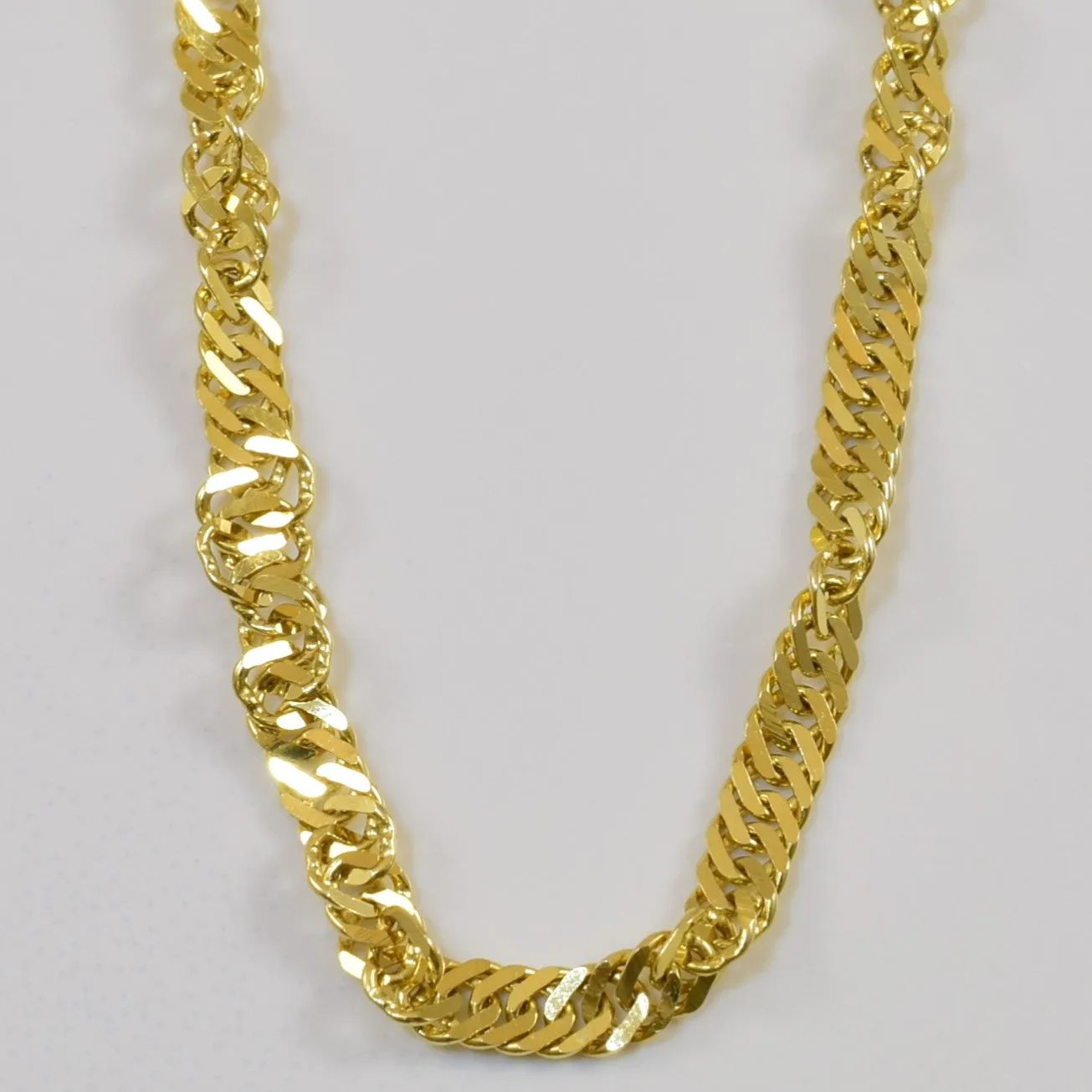 10k Yellow Gold Singapore Chain | 17.5" | Lustrous Sparkle