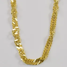 10k Yellow Gold Singapore Chain | 17.5" | Lustrous Sparkle
