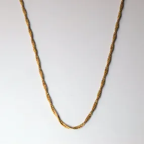 Refined Touch Allure Edge 10k Yellow Gold Singapore Chain | 18"|