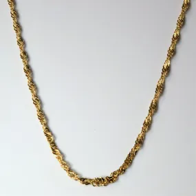 10k Yellow Gold Singapore Chain | 20" | Handcrafted Craft Textured Highlight