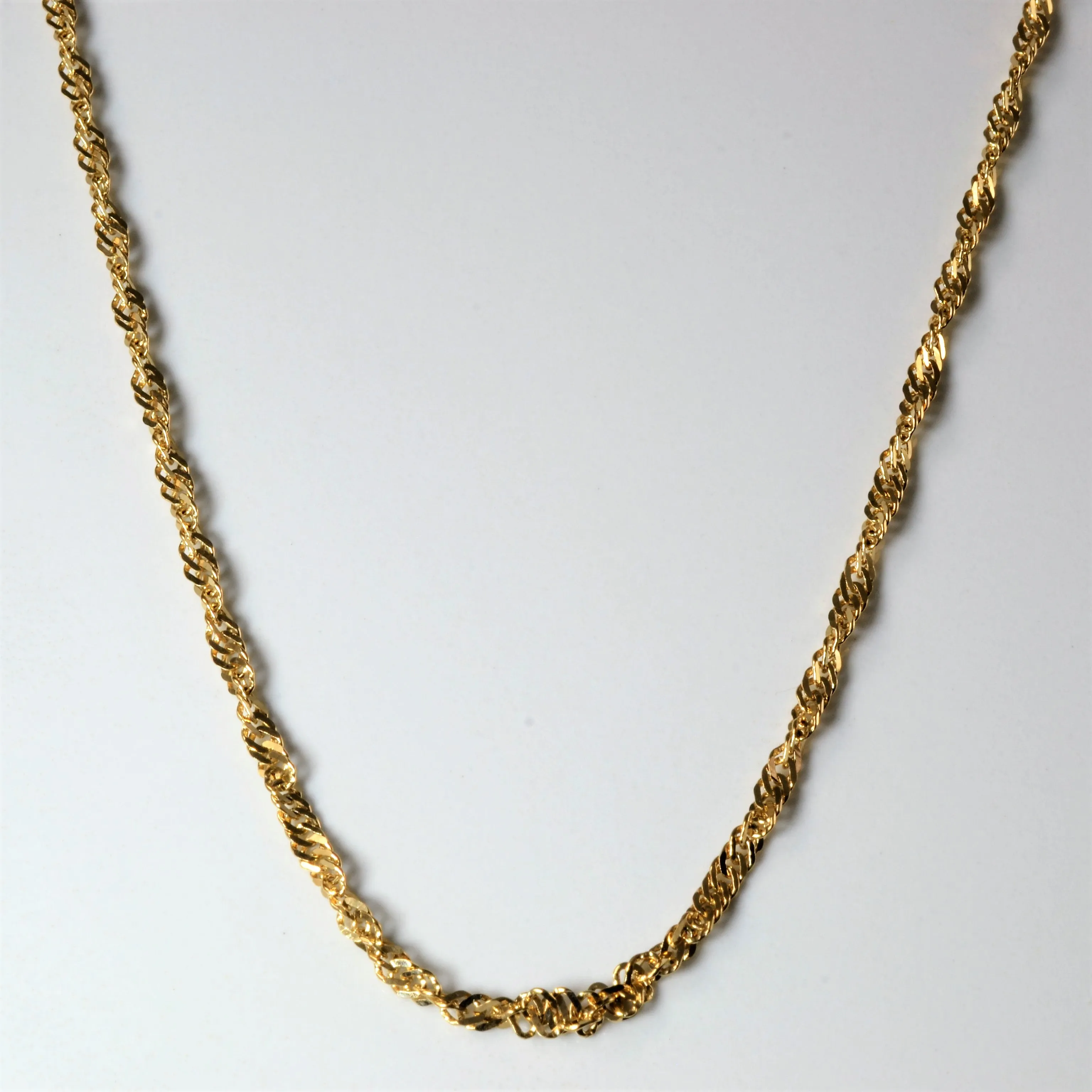 10k Yellow Gold Singapore Chain | 20" | Handcrafted Craft Textured Highlight
