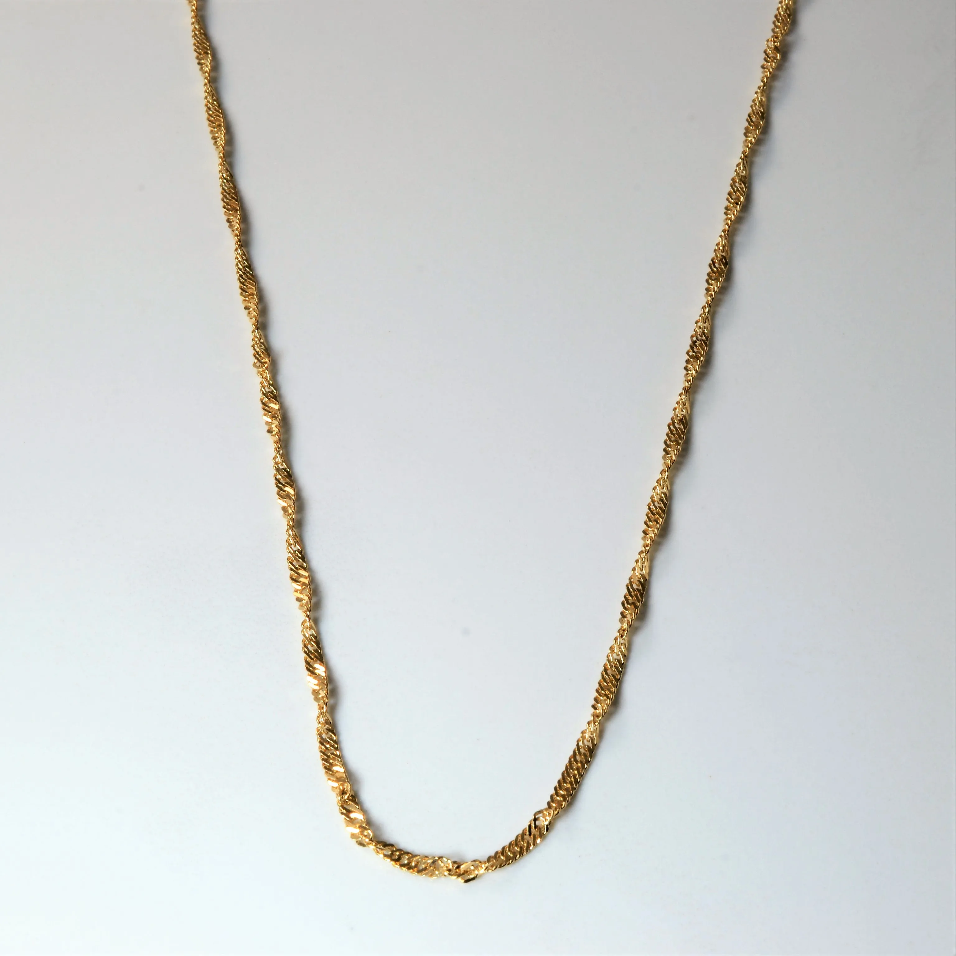 10k Yellow Gold Singapore Chain | 24"| Classic Highlight