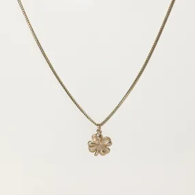youth choice 10k Yellow Gold Snake Chain Necklace with Clover Pendant | 25" |