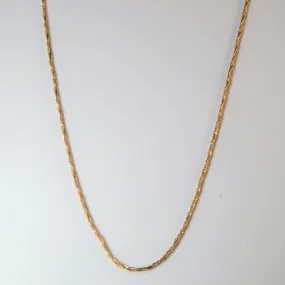 10k Yellow Gold Twisted Wheat Chain | 18" | Glam Vibes Luxe Touch