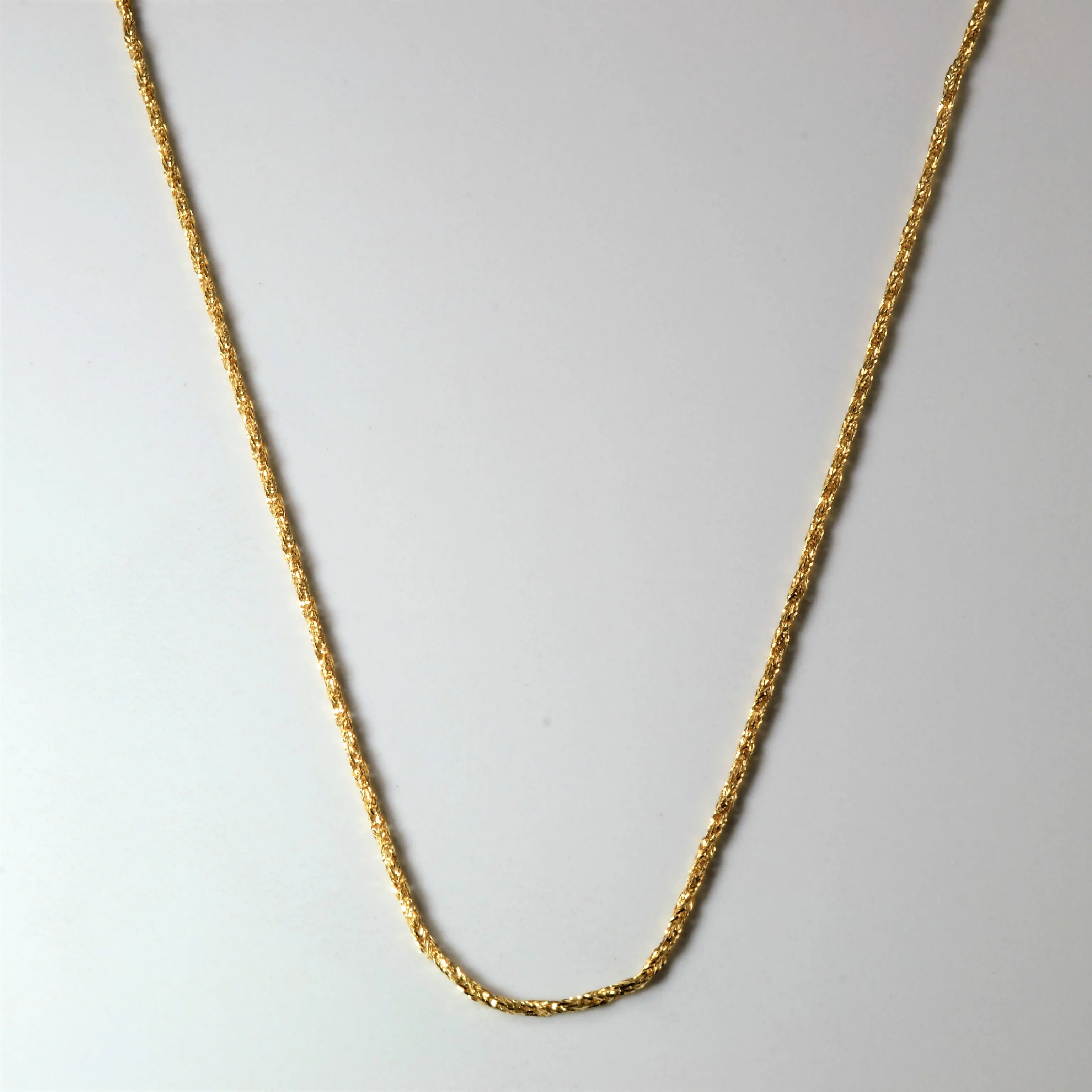 Glossy Look 10k Yellow Gold Twisted Wheat Chain | 18" |