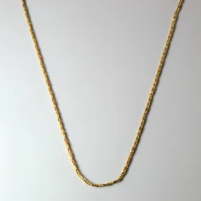 Glossy Look 10k Yellow Gold Twisted Wheat Chain | 18" |