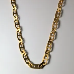 Night Style 10k Yellow Gold Wide Anchor Chain | 18" |