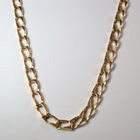 10k Yellow Gold Wide Open Link Chain | 19.5" | Stylish Contour