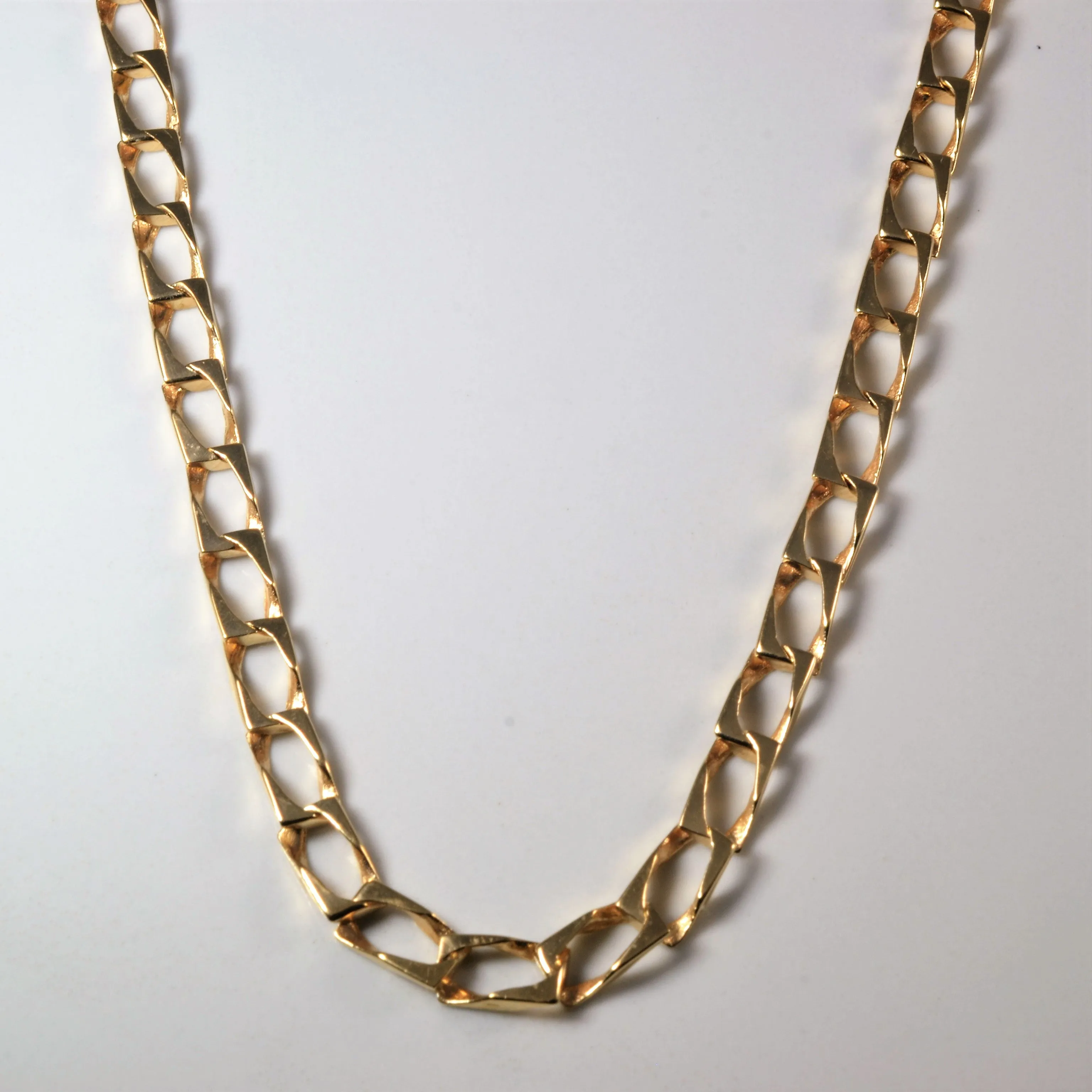 10k Yellow Gold Wide Open Link Chain | 19.5" | Stylish Contour