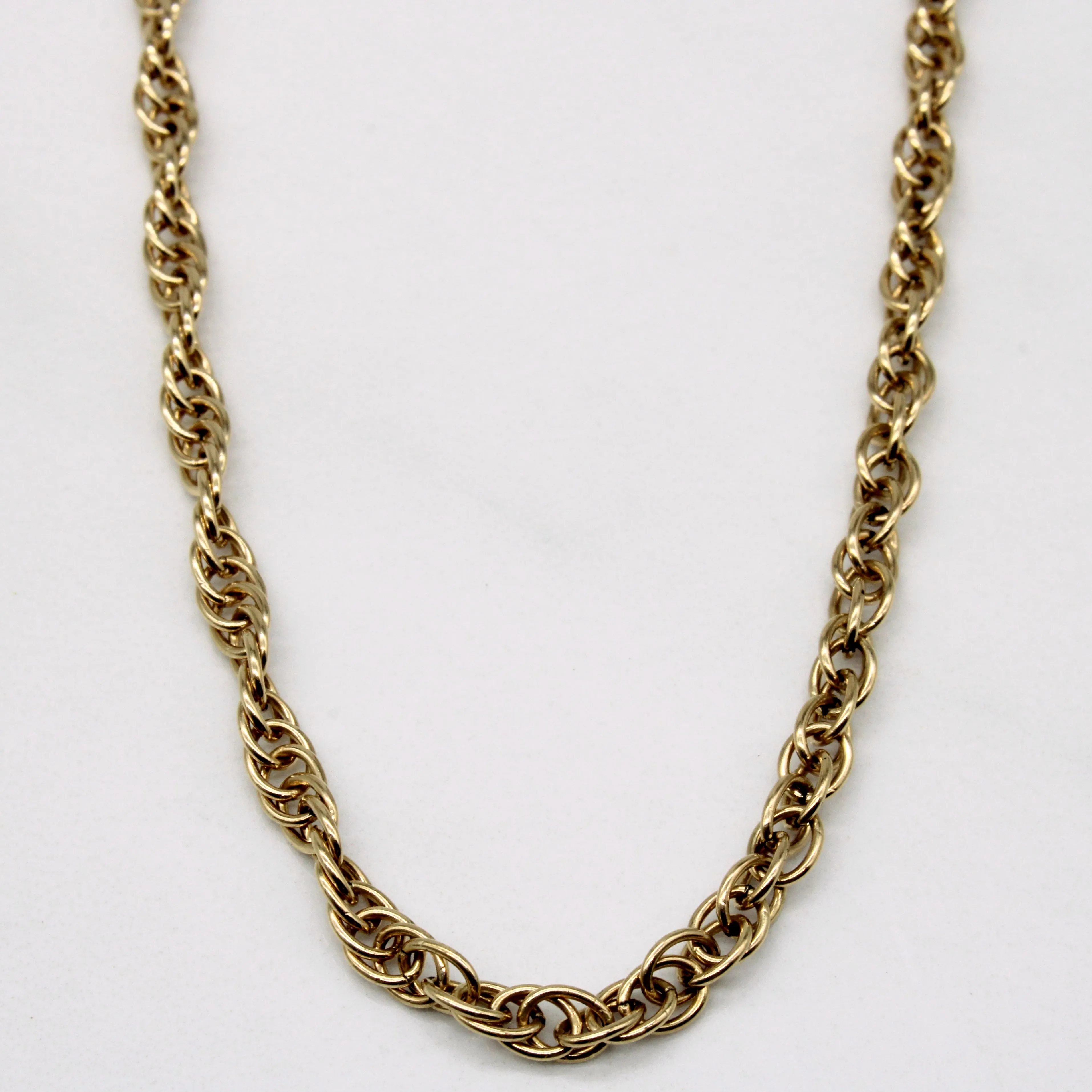 10k Yellow Gold Woven Link Chain | 18" | Sophisticated Shape Gleaming Accent