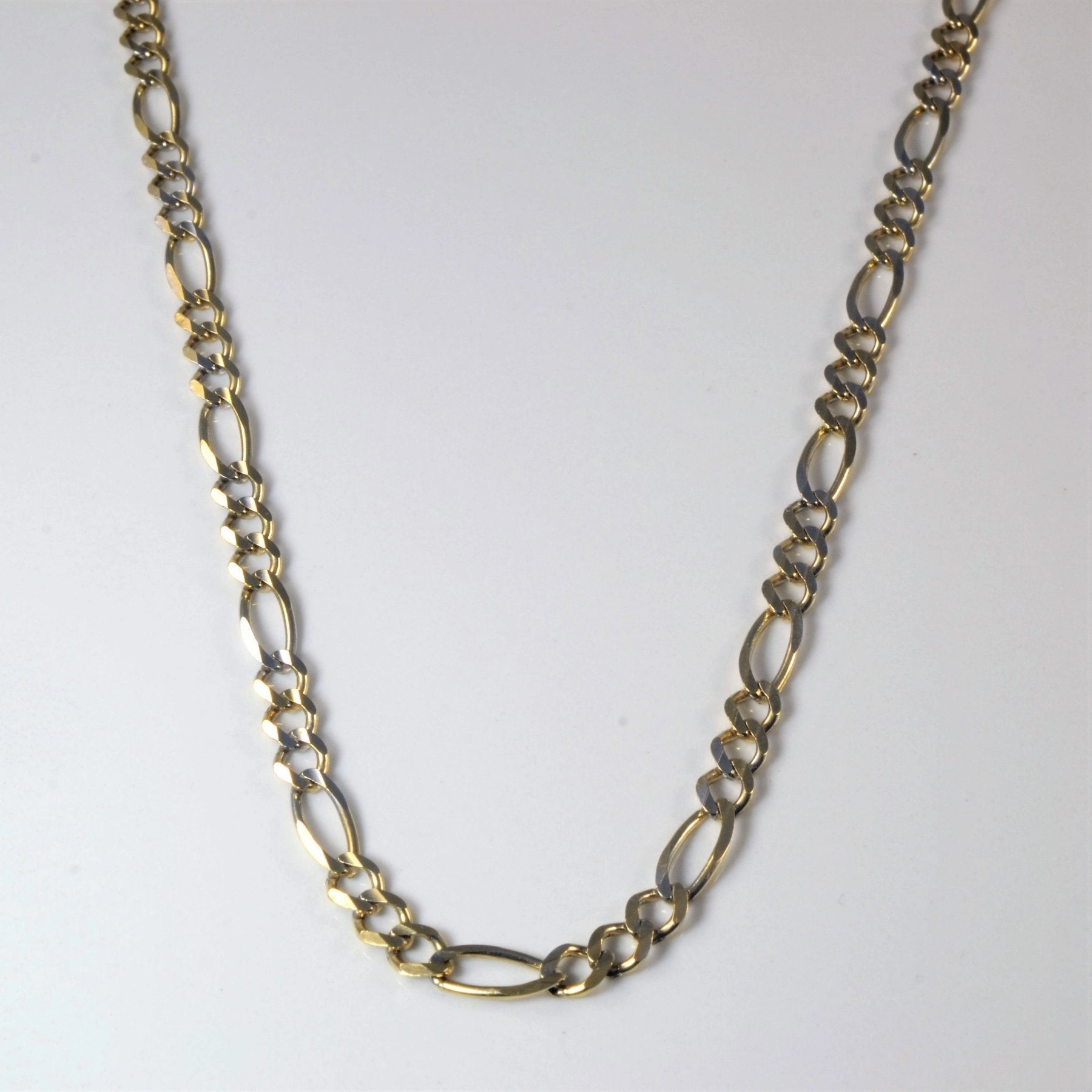 10k Two Tone Figaro Chain | 24" | Lustrous Finish understated look