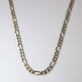 10k Two Tone Figaro Chain | 24" | Lustrous Finish understated look