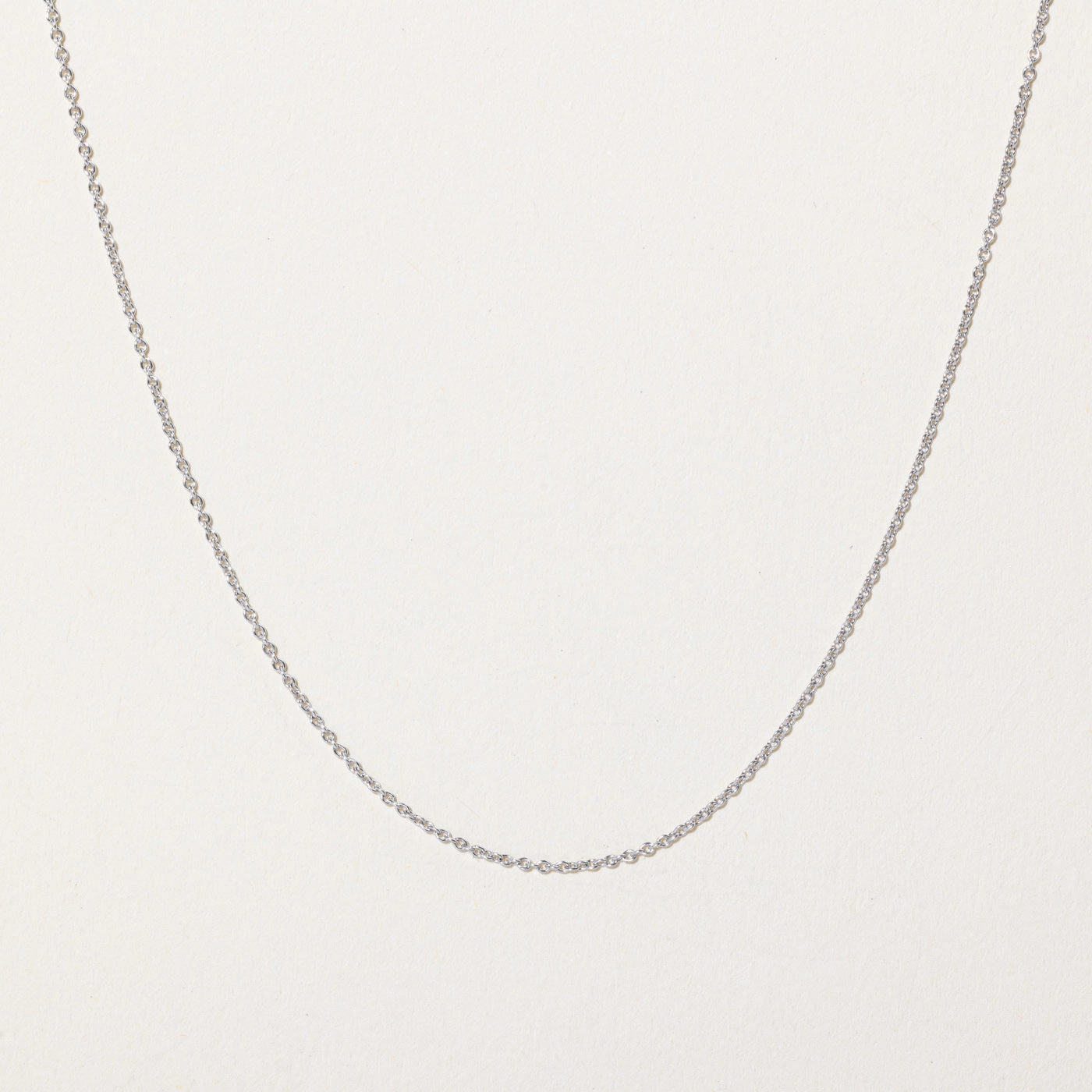 10k White Gold Rolo Link Chain | 17"-18" | Ethereal Detail Graceful Style