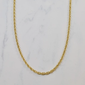Vibrant Sparkle Chic Layer 10k Yellow Gold Double Link Rope Chain | 18.5" |