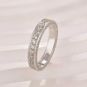 1.3Ct Channel Set Round Cut Eternity Wedding Band In Sterling Silver Brilliant Shine Statement Look