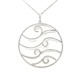 14K Gold and Diamond Circle Pendant Necklace Trendy Accessory Graduation Gift